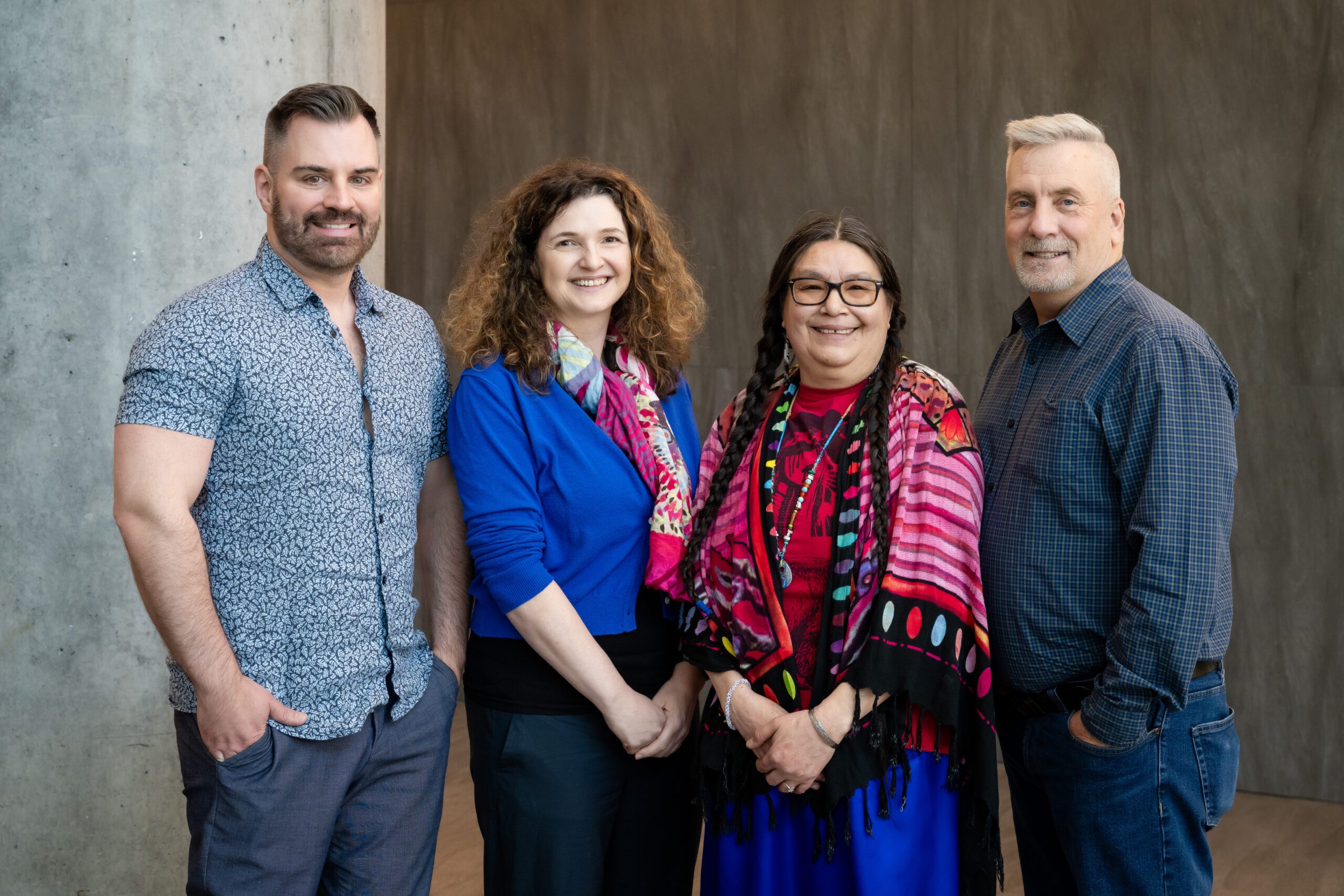 Members of the BC Regional Team at a conference. From left to right; Troy Grennan, Melanie Murray, Claudette Cardinal, and  Darren Lauscher