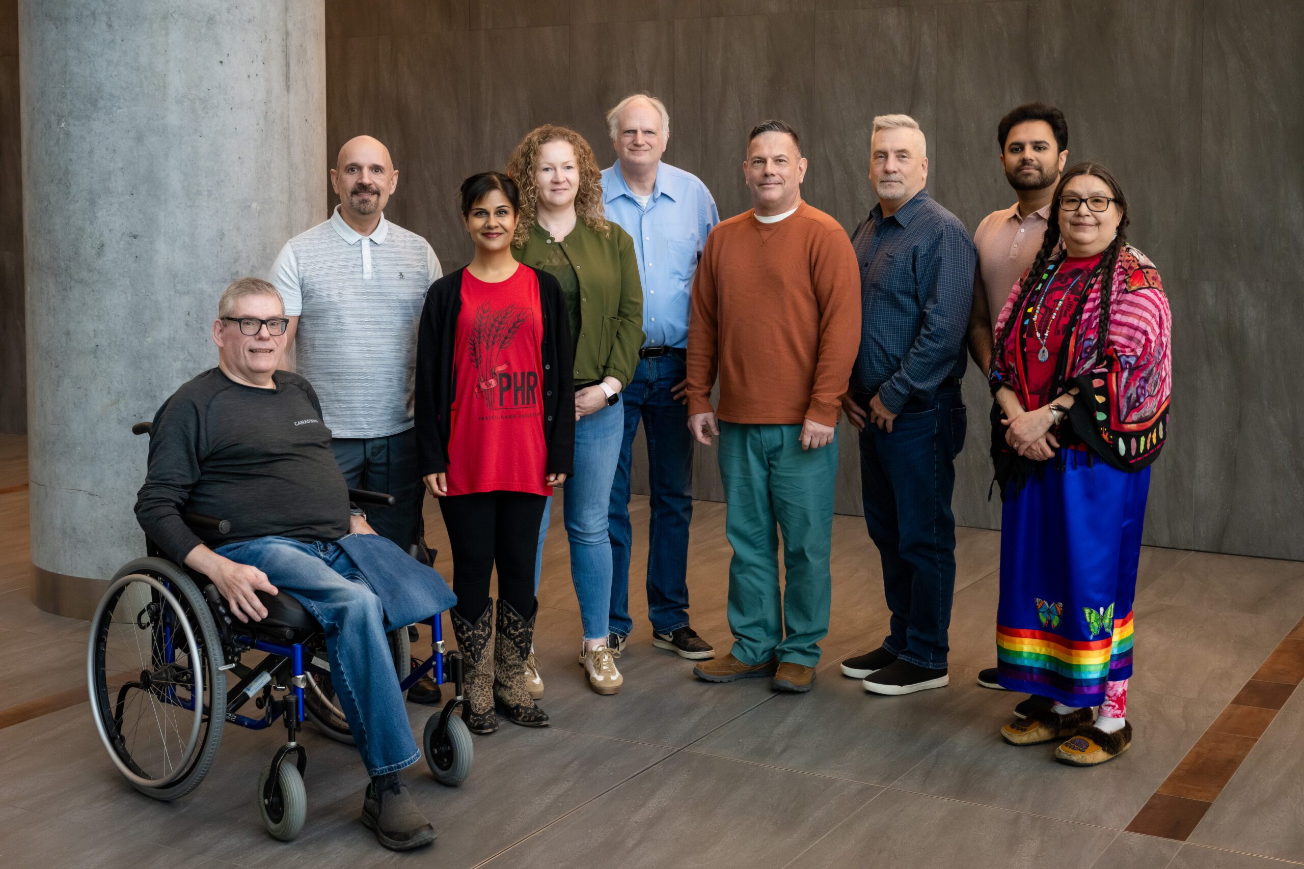 Les membres de l'équipe de direction CTN+ , 2025. De gauche à droite : Guy-Henri Godin, Enrico Mandarino, Sugandhi del Cantoi, Carrie Martin, Micheal Liddell, Patrick Cupido, Darren Lausher, Furqan Waleed, Claudette Cardinal